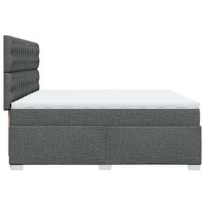 Box spring postel s matrací tmavě šedá 200x200 cm textil - obrázek 9