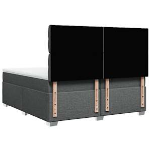 Box spring postel s matrací tmavě šedá 200x200 cm textil - obrázek 10