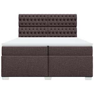 Box spring postel s matrací tmavě hnědá 200x200 cm textil - obrázek 4