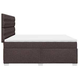Box spring postel s matrací tmavě hnědá 200x200 cm textil - obrázek 9