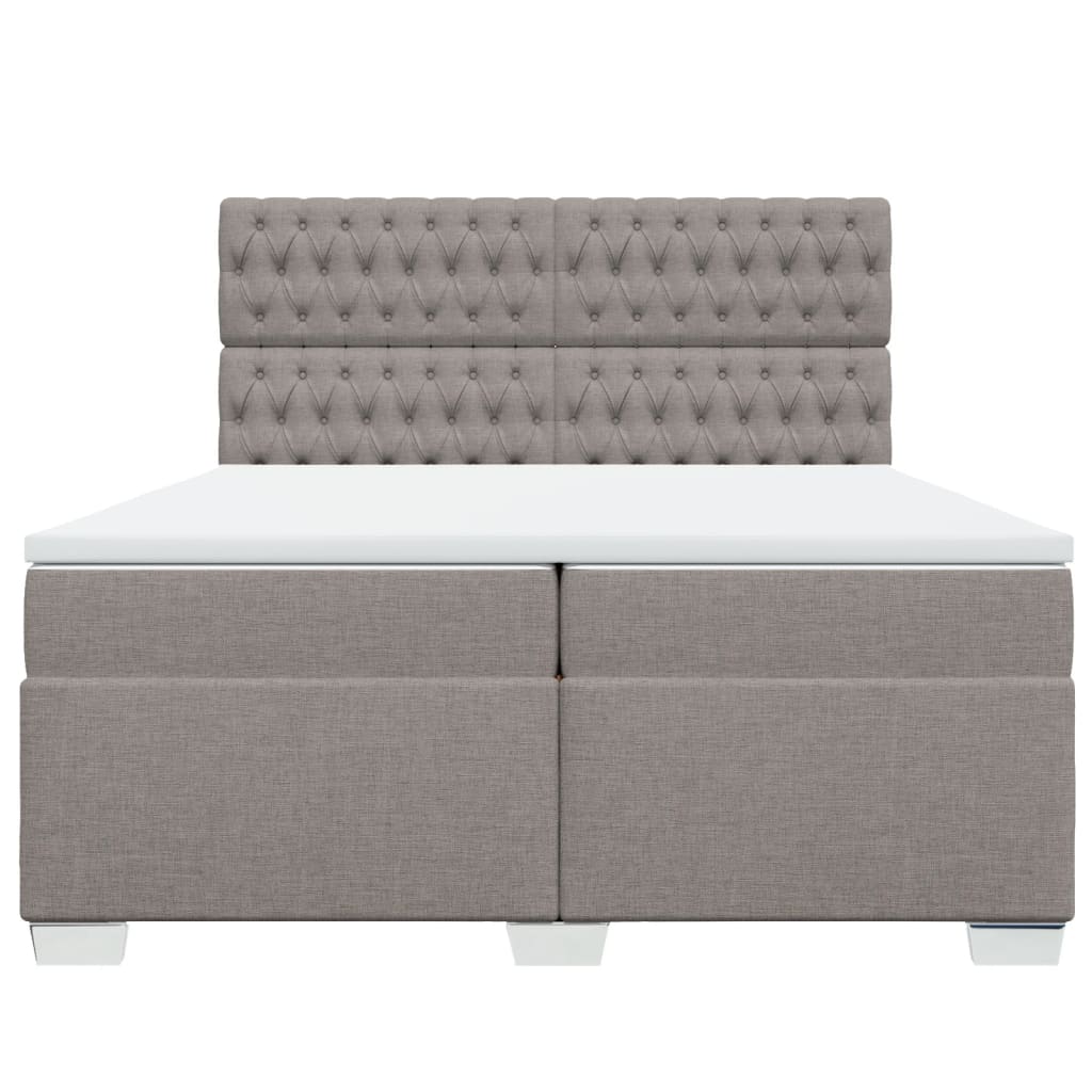vidaXL Boxspring met matras stof taupe 200x200 cm, foto 4