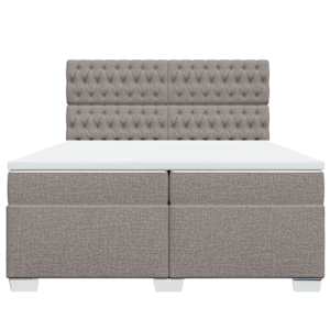 Box spring postel s matrací taupe 200x200 cm textil - obrázek 4