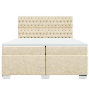 Box spring postel s matrací krémová 200x200 cm textil - obrázek 4