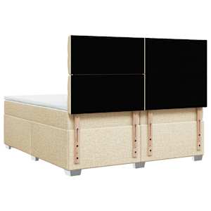Box spring postel s matrací krémová 200x200 cm textil - obrázek 10