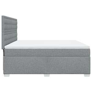 Box spring postel s matrací světle šedá 200 x 200 cm textil - obrázek 9