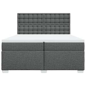 Box spring postel s matrací tmavě šedá 200x200 cm textil - obrázek 4