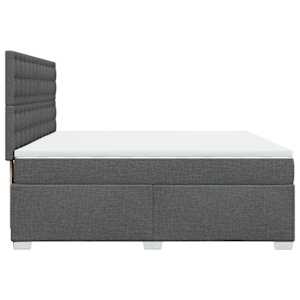 Box spring postel s matrací tmavě šedá 200x200 cm textil - obrázek 9
