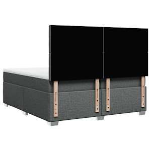 Box spring postel s matrací tmavě šedá 200x200 cm textil - obrázek 10