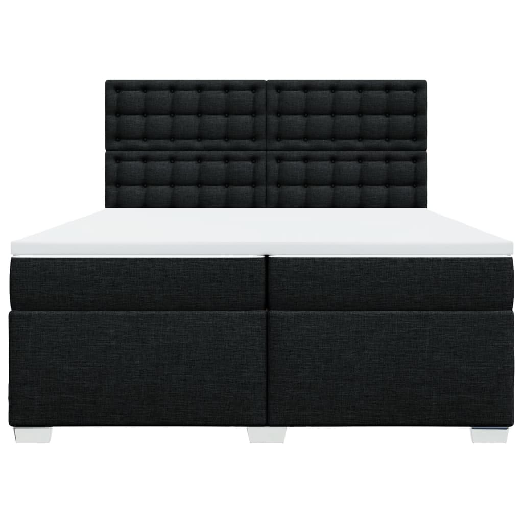 vidaXL Boxspring met matras stof zwart 200x200 cm, foto 4