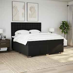 Box spring postel s matrací černá 200x200 cm textil - obrázek 3