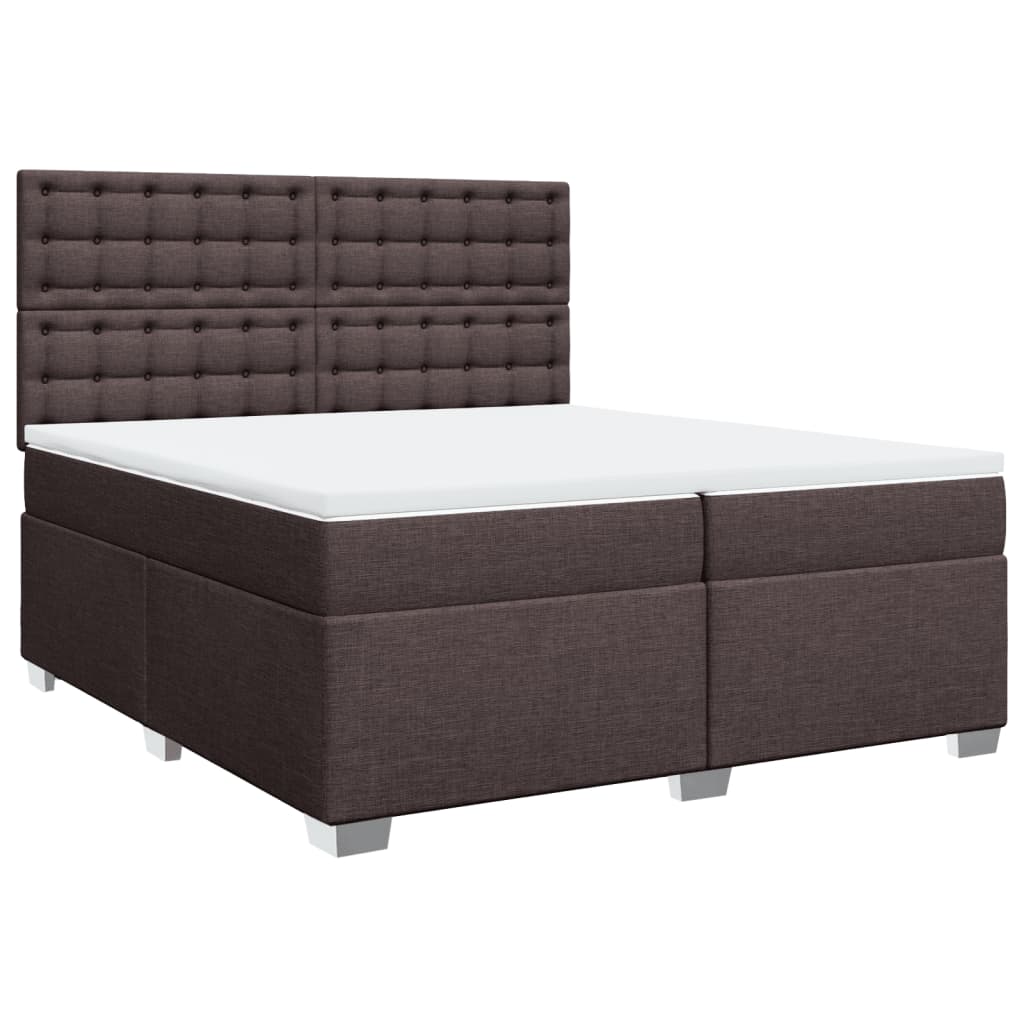 vidaXL Boxspring met matras stof donkerbruin 200x200 cm bruin, foto 3