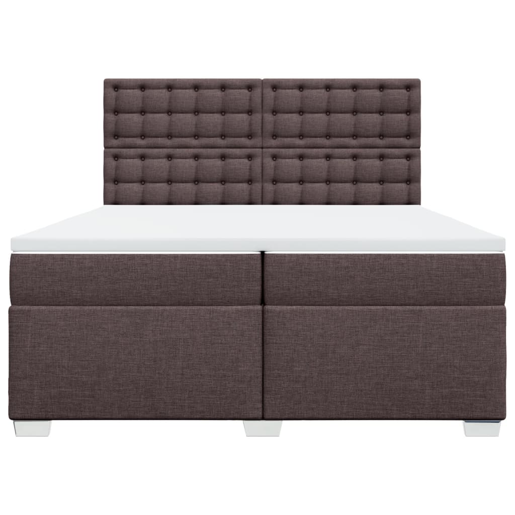 vidaXL Boxspring met matras stof donkerbruin 200x200 cm bruin, foto 4