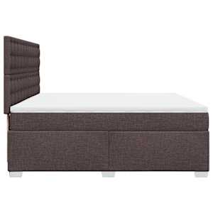 Box spring postel s matrací tmavě hnědá 200x200 cm textil - obrázek 9