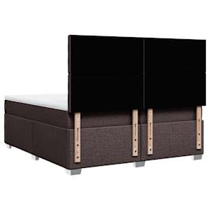 Box spring postel s matrací tmavě hnědá 200x200 cm textil - obrázek 10