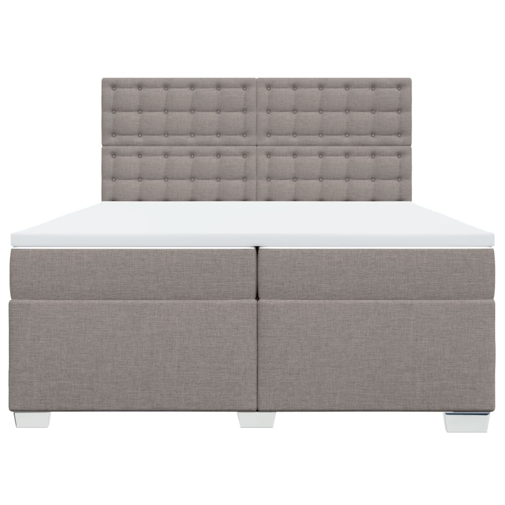 vidaXL Boxspring met matras stof taupe 200x200 cm, foto 4