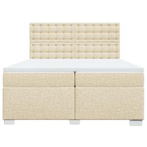Box spring postel s matrací krémová 200x200 cm textil - obrázek 4