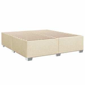 Box spring postel s matrací krémová 200x200 cm textil - obrázek 5
