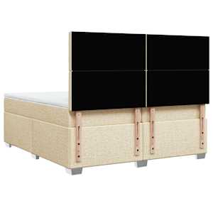 Box spring postel s matrací krémová 200x200 cm textil - obrázek 10