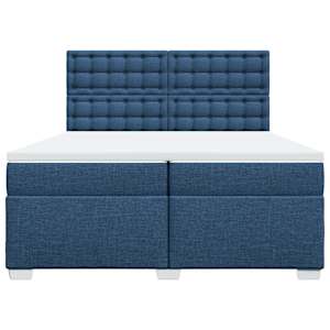 Box spring postel s matrací modrá 200x200 cm textil - obrázek 4