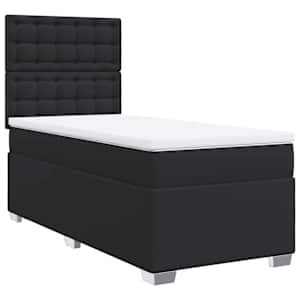 Box spring postel s matrací černá 80 x 200 cm umělá kůže - obrázek 2