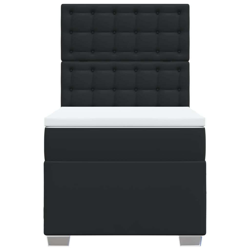 vidaXL Boxspring met matras kunstleer zwart 80x200 cm, foto 4