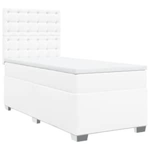 Box spring postel s matrací bílá 80 x 200 cm umělá kůže - obrázek 2