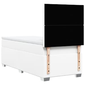 Box spring postel s matrací bílá 80 x 200 cm umělá kůže - obrázek 10