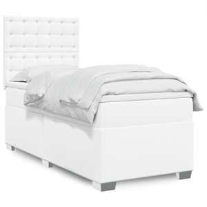 Box spring postel s matrací bílá 80 x 200 cm umělá kůže - obrázek 1