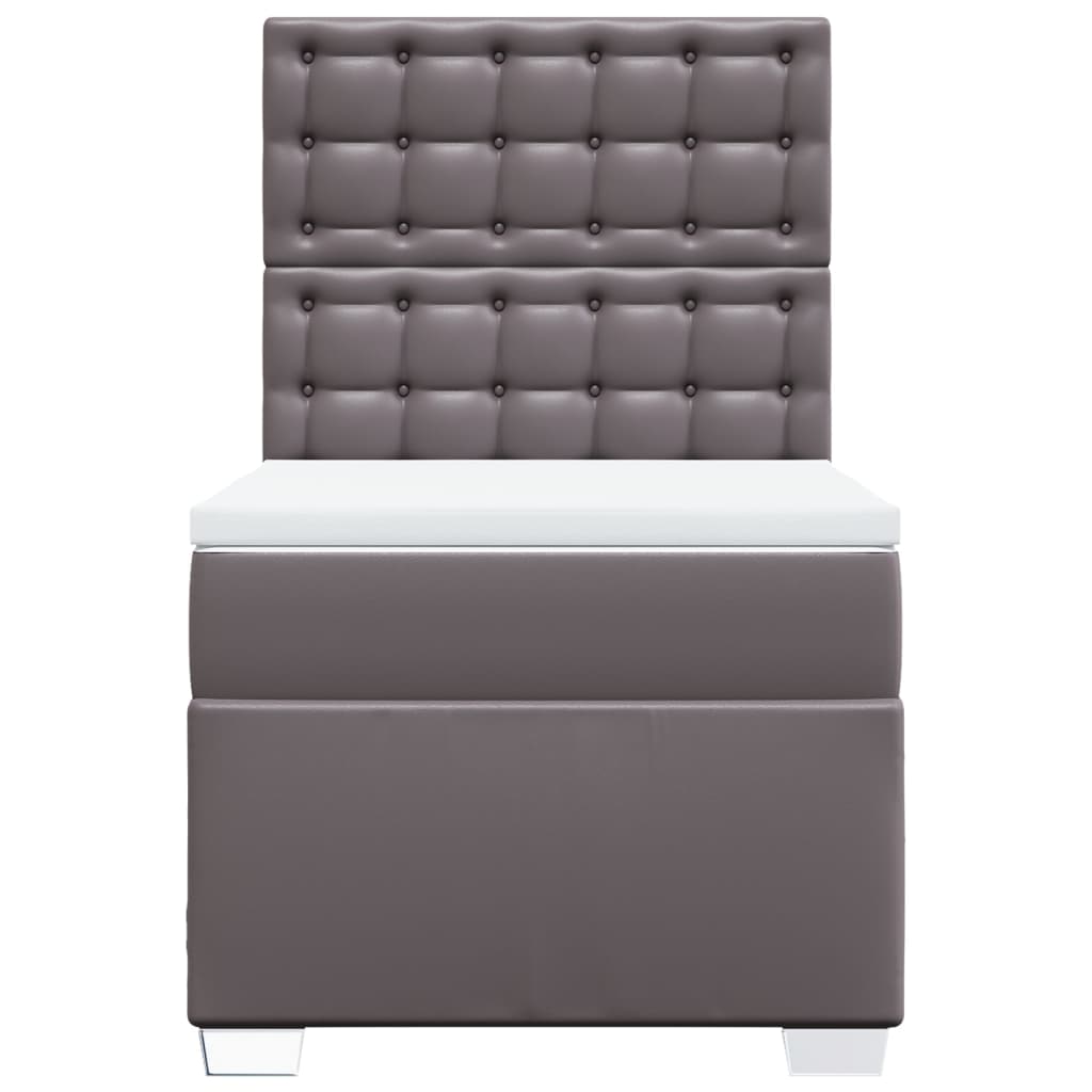 vidaXL Boxspring met matras kunstleer grijs 80x200 cm, foto 4