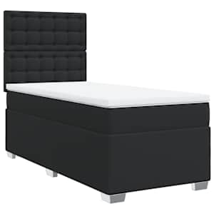 Box spring postel s matrací černá 90x190 cm umělá kůže - obrázek 2