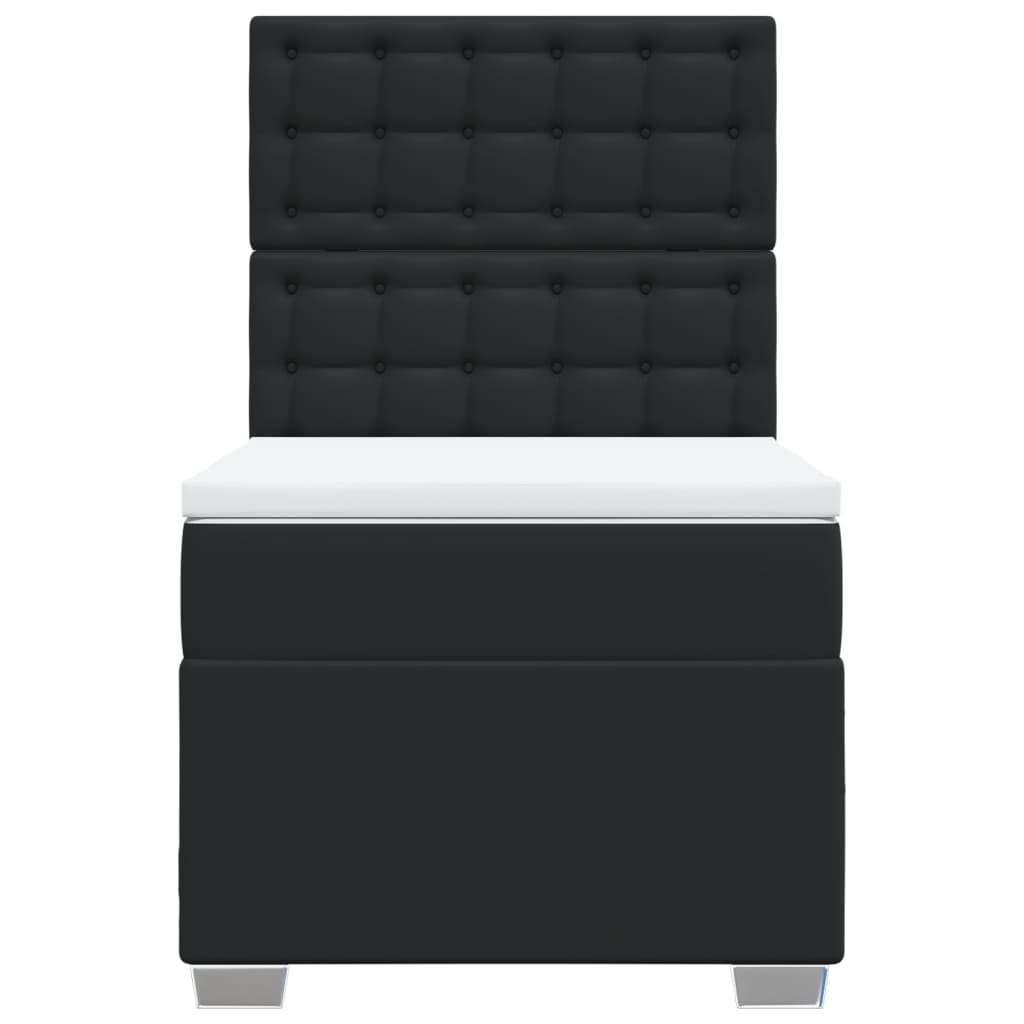 vidaXL Boxspring met matras kunstleer zwart 90x190 cm, foto 4