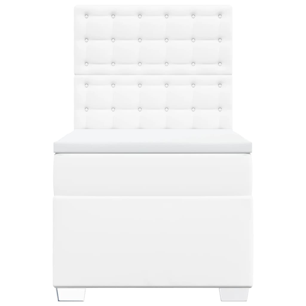 vidaXL Boxspring met matras kunstleer wit 90x190 cm, foto 4