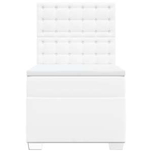 Box spring postel s matrací bílá 90x190 cm umělá kůže - obrázek 4