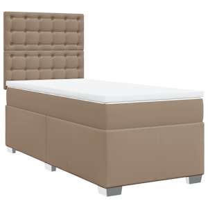 Box spring postel s matrací cappuccino 90x190 cm umělá kůže - obrázek 2