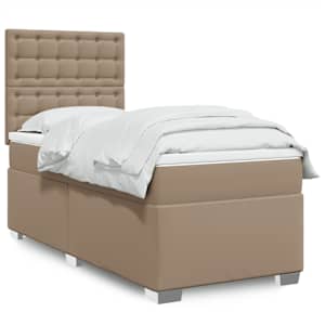 Box spring postel s matrací cappuccino 90x190 cm umělá kůže - obrázek 1