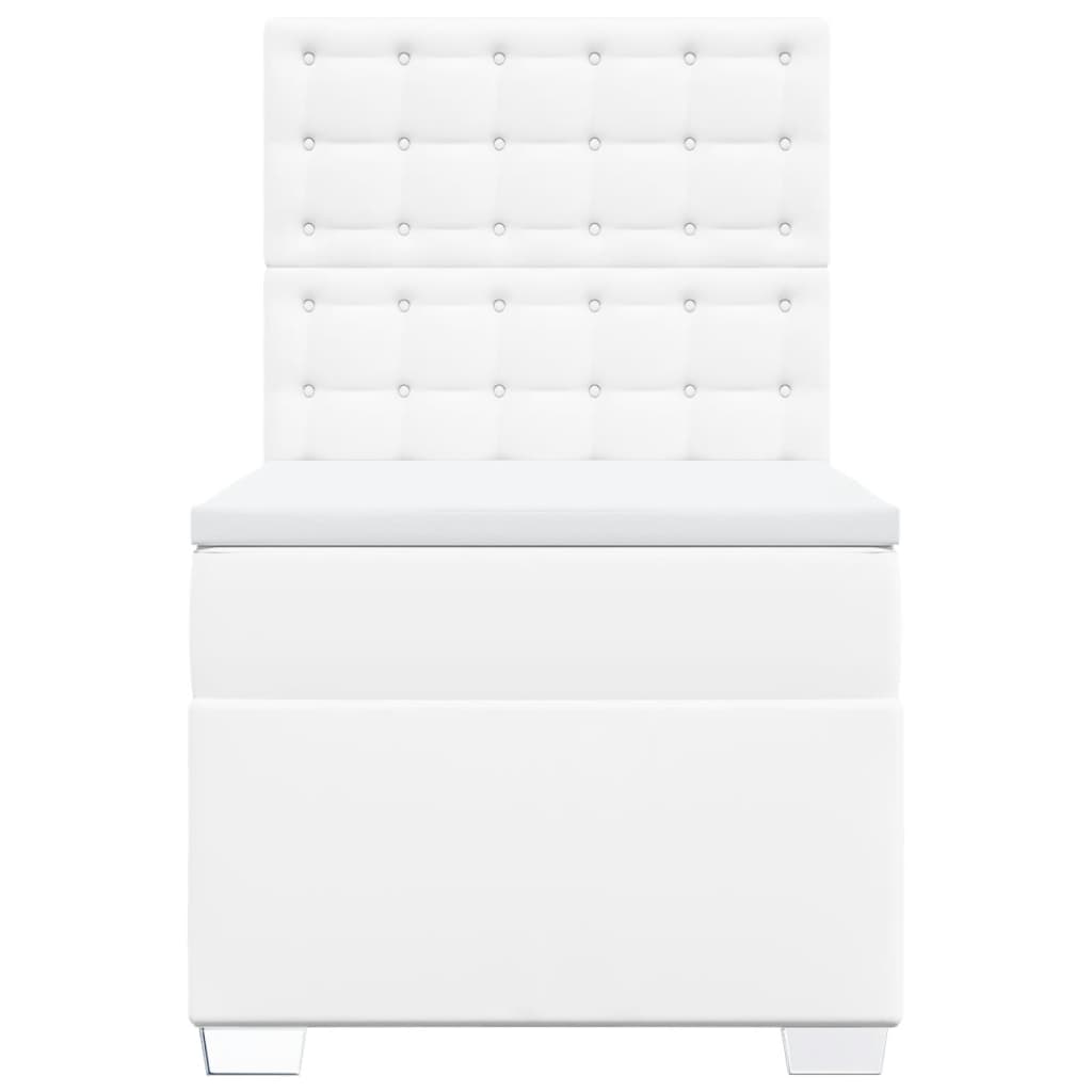vidaXL Boxspring met matras kunstleer wit 90x200 cm, foto 4