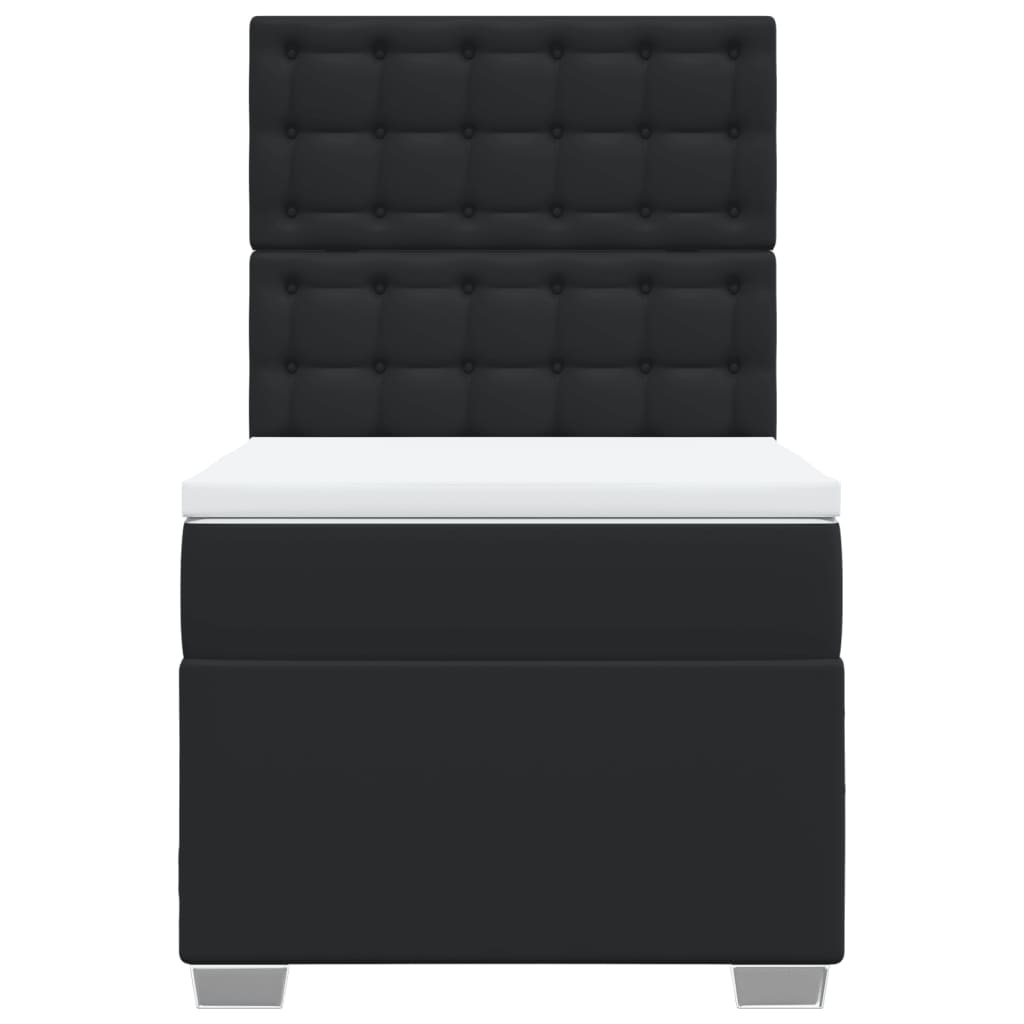 vidaXL Boxspring met matras kunstleer zwart 100x200 cm, foto 4