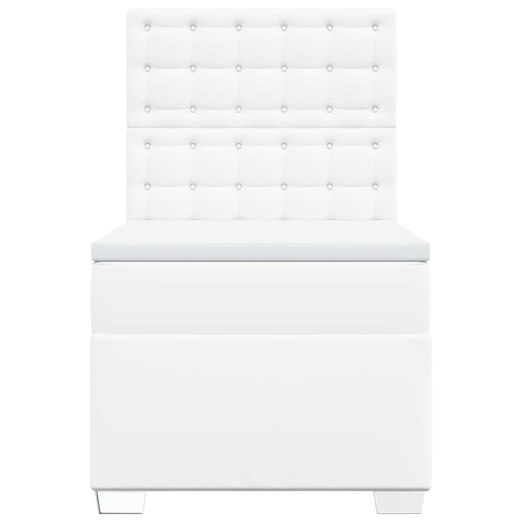 vidaXL Boxspring met matras kunstleer wit 100x200 cm, foto 4