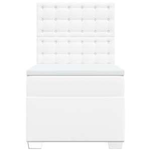 Box spring postel s matrací bílá 100x200 cm umělá kůže - obrázek 4