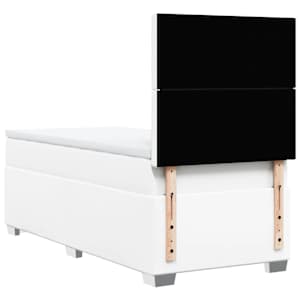 Box spring postel s matrací bílá 100x200 cm umělá kůže - obrázek 10