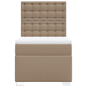 Box spring postel s matrací cappuccino 100x200 cm umělá kůže - obrázek 4