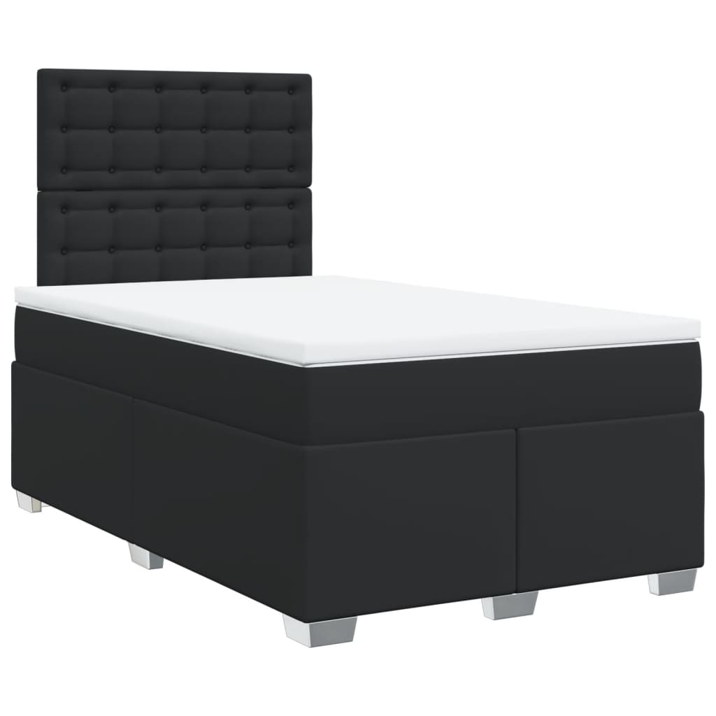 vidaXL Boxspring met matras kunstleer zwart 120x190 cm, foto 3