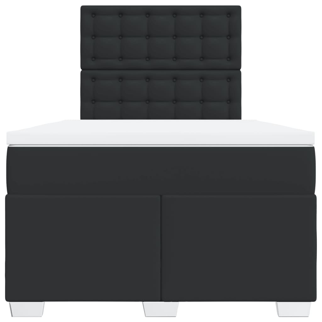 vidaXL Boxspring met matras kunstleer zwart 120x190 cm, foto 4