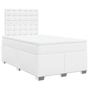 Box spring postel s matrací bílá 120x190 cm umělá kůže - obrázek 2