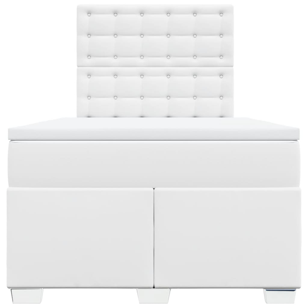 vidaXL Boxspring met matras kunstleer wit 120x190 cm, foto 4