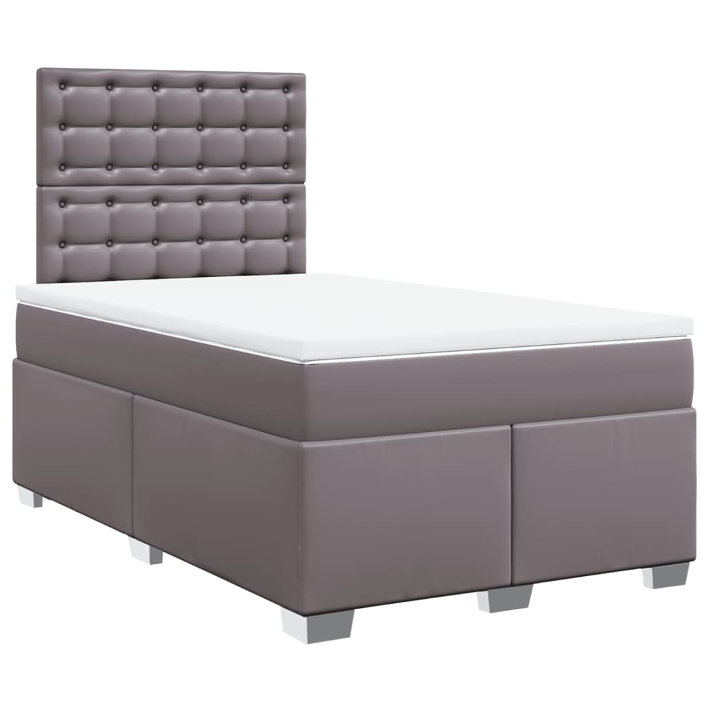 vidaXL Boxspring met matras kunstleer grijs 120x190 cm, foto 3