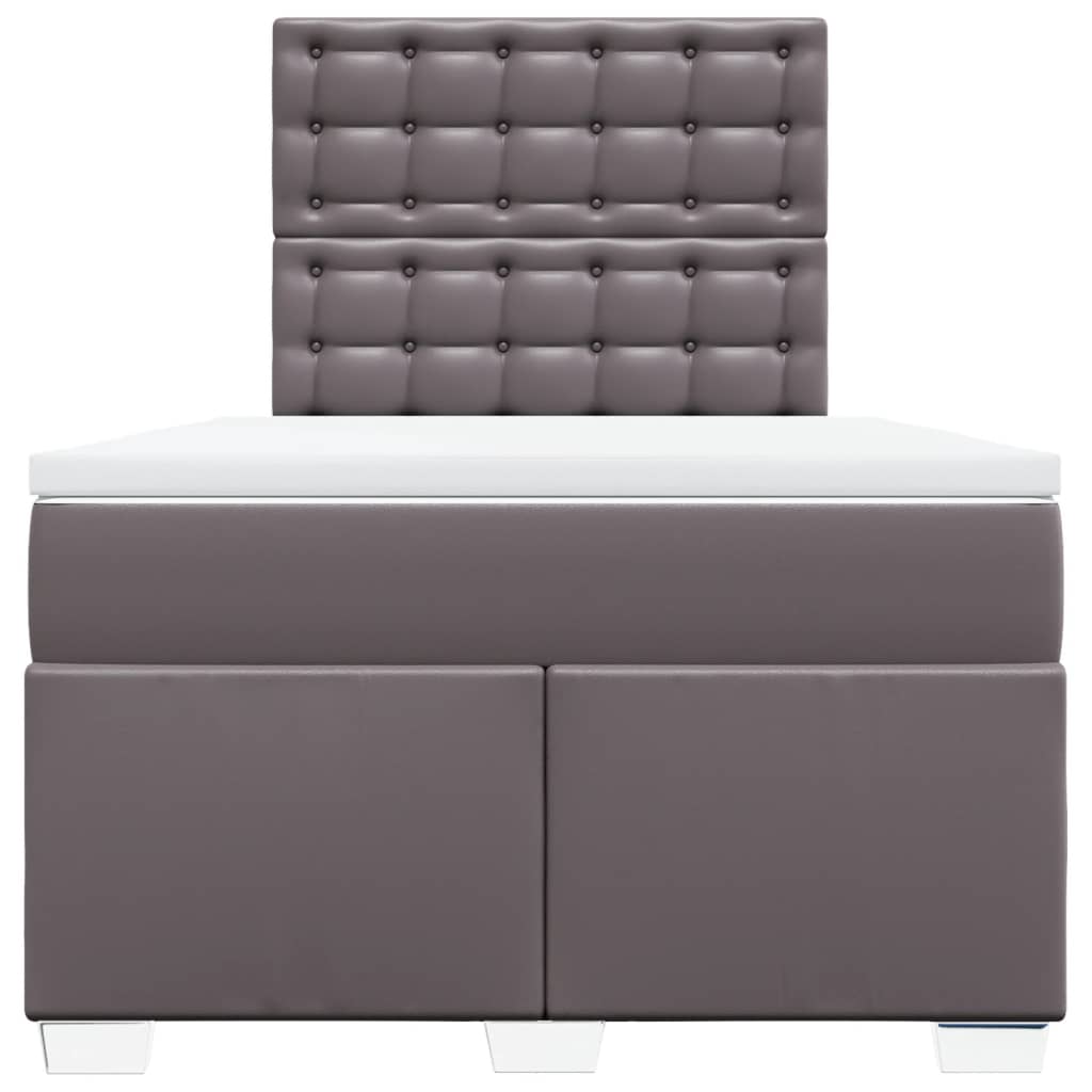 vidaXL Boxspring met matras kunstleer grijs 120x190 cm, foto 4