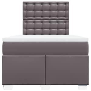Box spring postel s matrací šedá 120x190 cm umělá kůže - obrázek 4
