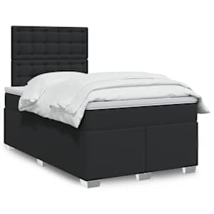 Box spring postel s matrací černá 120 x 200 cm umělá kůže - obrázek 1