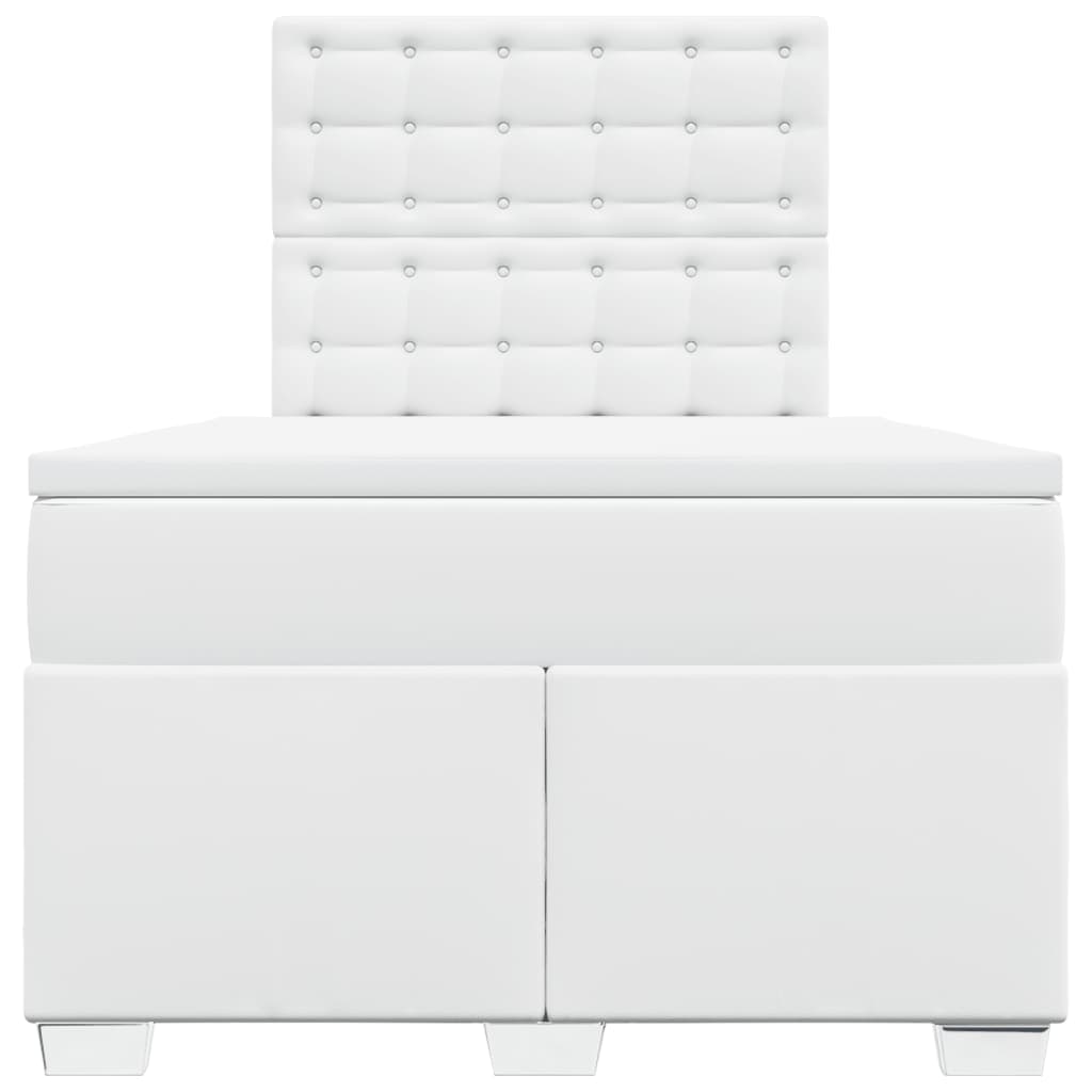 vidaXL Boxspring met matras kunstleer wit 120x200 cm, foto 4